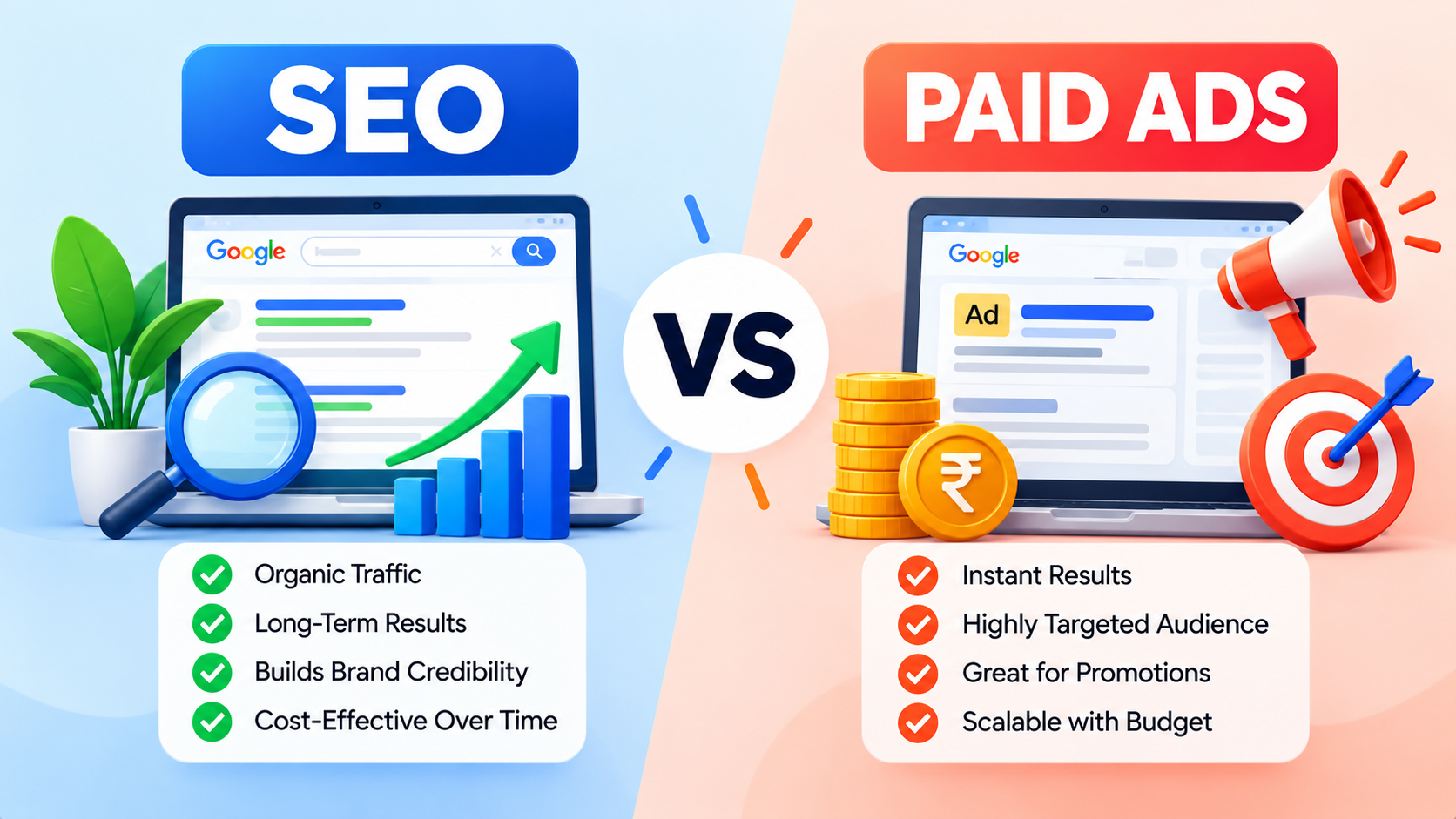 SEO vs paid ads for small businesses in 2026